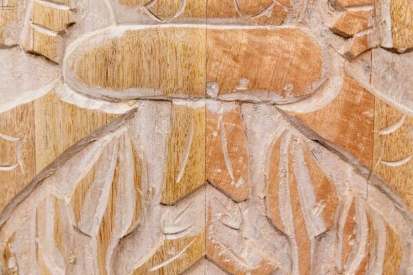 A close up of the wood grain on a wall.