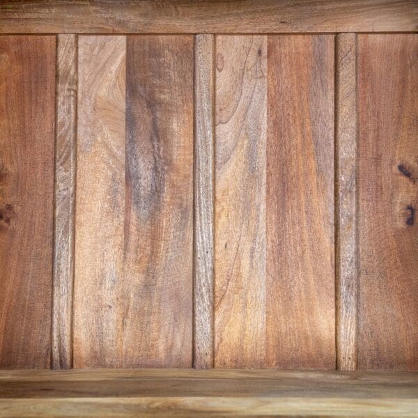 A wooden shelf with some wood planks on it