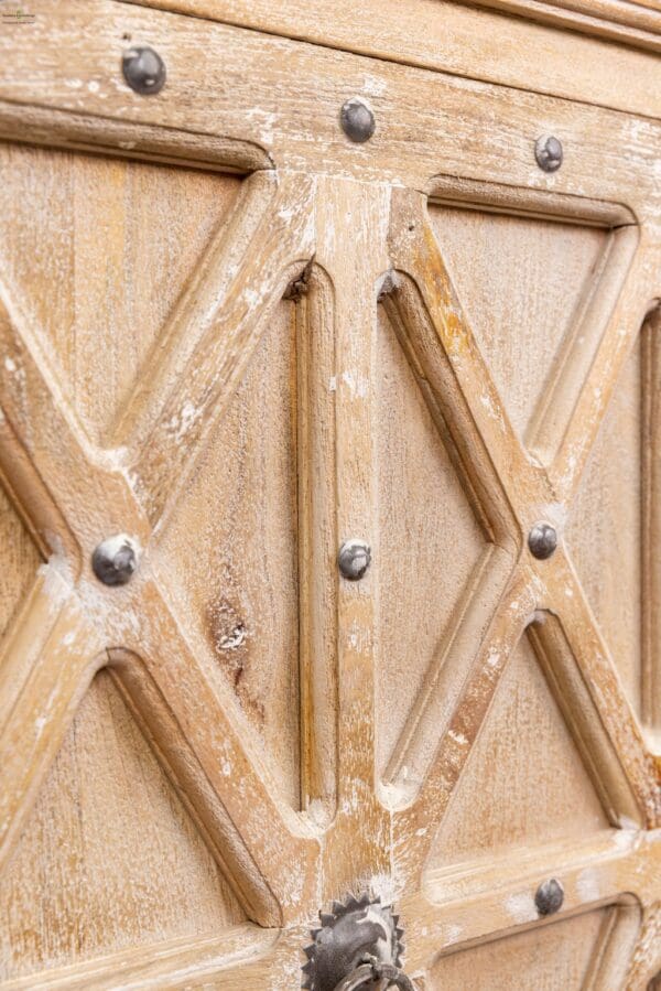 A close up of the wood grain on a door.