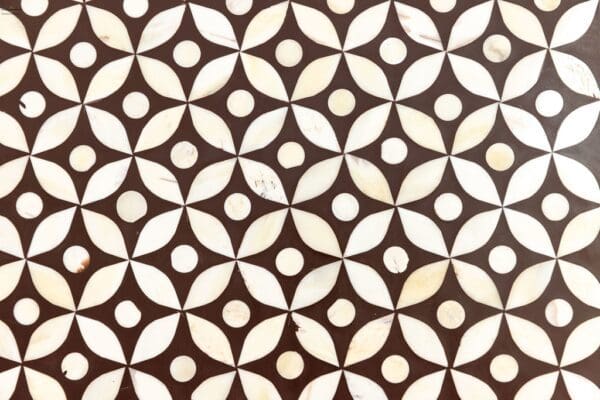 A close up of the pattern on a tile floor