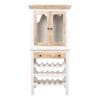 Hand-crafted 2 piece wine cabinet on a white background
