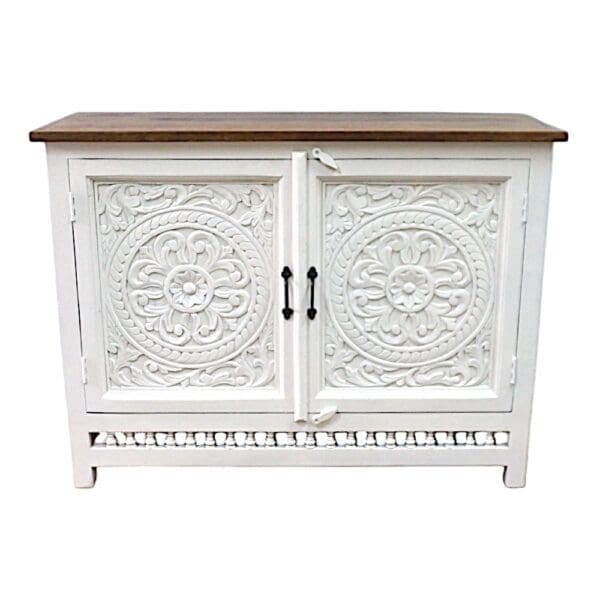 white sideboard on a white background