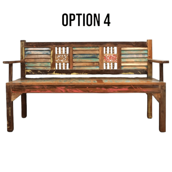 Reclaimed wood bench option 4