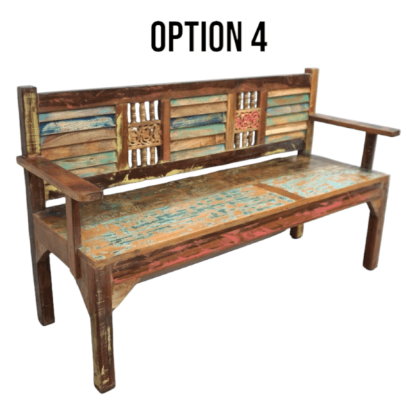 Reclaimed wood bench option 4