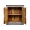 Hand-Carved Gray Buffet Cabinet - Image 3