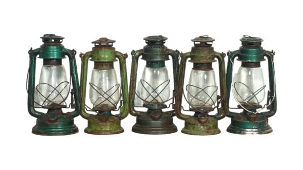 Gree vintage hurricane lanterns