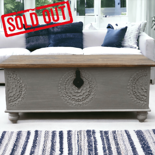 Hand-crafted solid wood carved trunk - currently out of stock