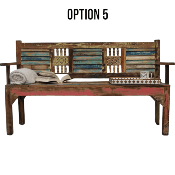 Reclaimed wood bench option 5