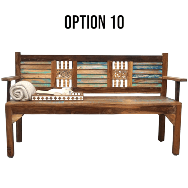 Reclaimed wood bench option 10