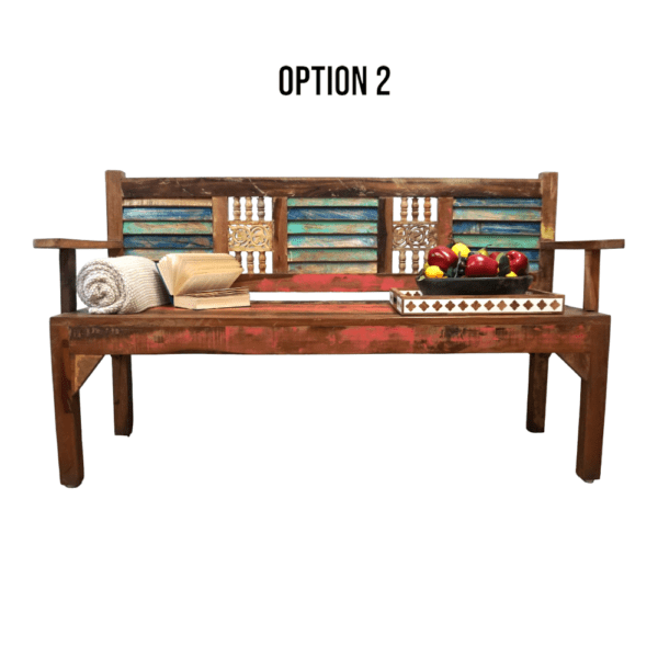 Option 2 - Reclaimed wood bench on a white background