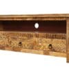 Natural Wood TV Stand with 3 Drawers Hand-crafted - Image 3