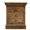 Natural Wood Nightstand Intricate Hand Carved 3 Drawers - Image 3