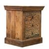 Natural Wood Nightstand Intricate Hand Carved 3 Drawers - Image 4