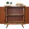 Unique Herringbone Design Hand-crafted Wood 2 Door Cabinet - Image 4