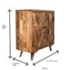 Unique Herringbone Design Hand-crafted Wood 2 Door Cabinet - Image 11