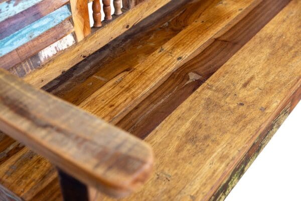 Hand-crafted reclaimed wood bench