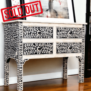 Hand-crafted black and white inlay console - currently out of stock