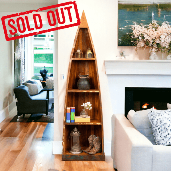 Hand-crafted reclaimed wood boat bookcase - sold out