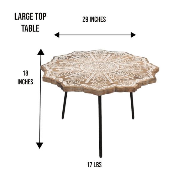 large top mandala accent table