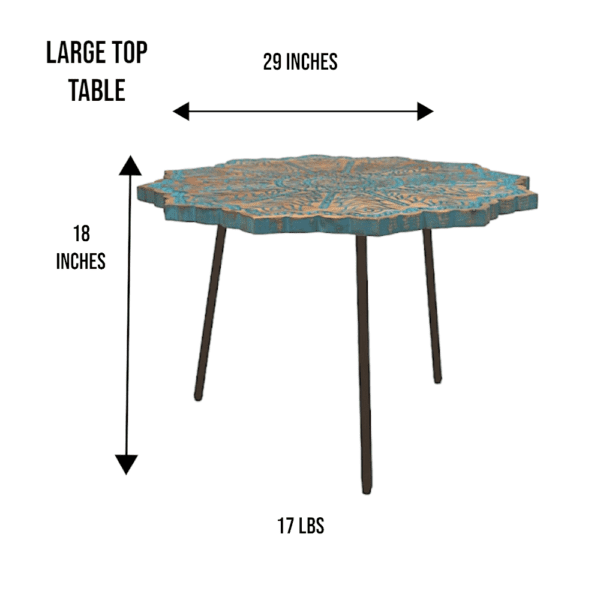 large blue mandala accent table