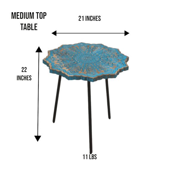 medium blue mandala accent table