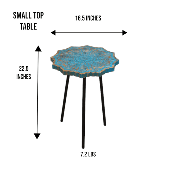 small top blue mandala accent table