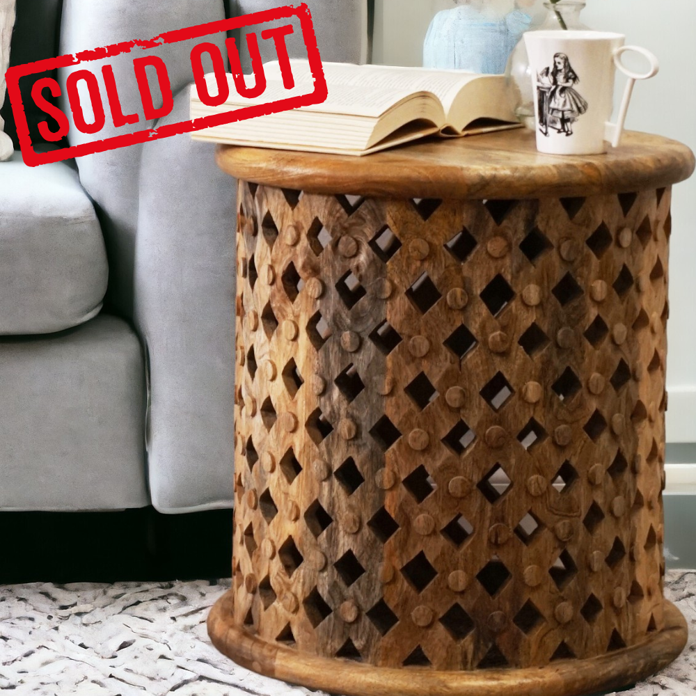 natural wood lattice table - sold out