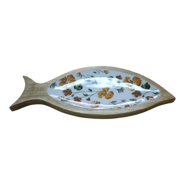 Hand-crafted Fish Dish Solid Wood with Charming Fall Enamel - Image 3