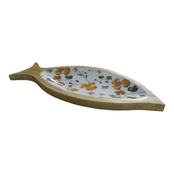 Hand-crafted Fish Dish Solid Wood with Charming Fall Enamel - Image 5