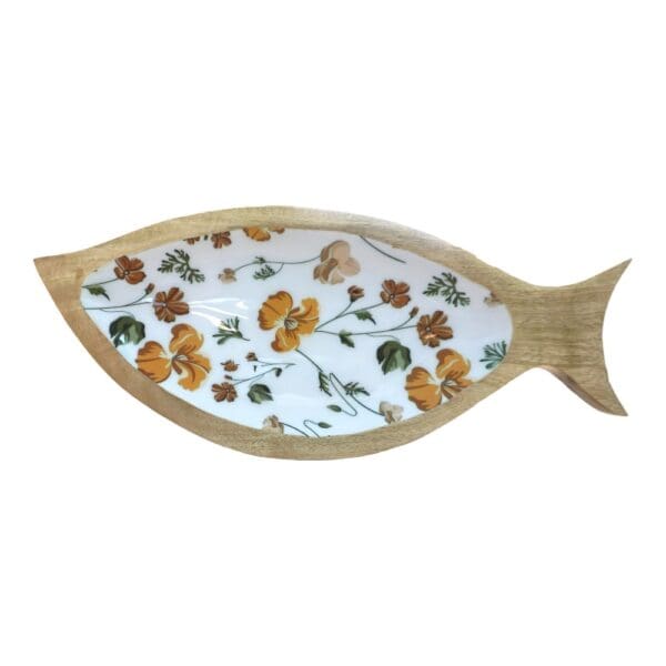 Hand-crafted Fish Dish Solid Wood with Charming Fall Enamel - Image 6