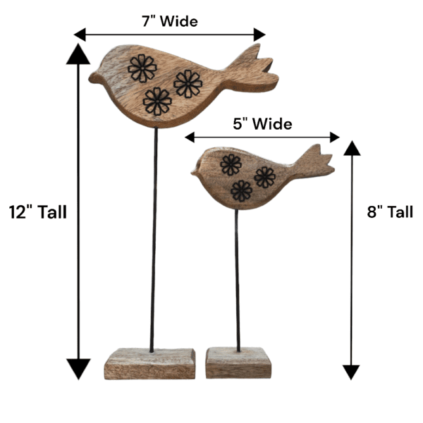 Hand-crafted Set of Two Decorative Birds - Image 4