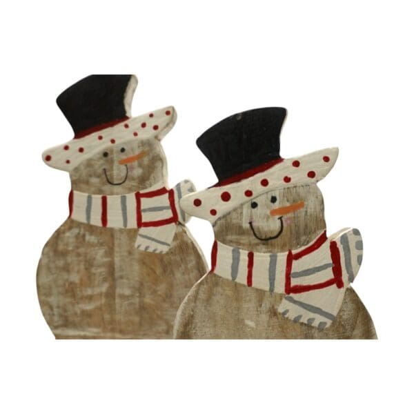 Hand-crafted Set of Two Wooden Snowmen - Image 9