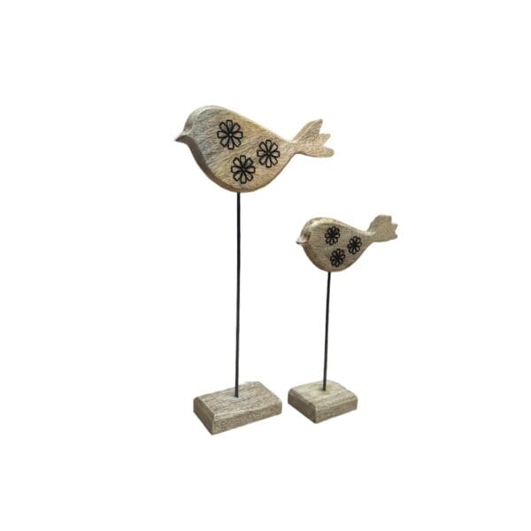 Hand-crafted Set of Two Decorative Birds - Image 3