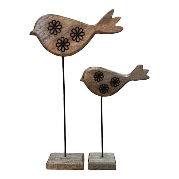 Hand-crafted Set of Two Decorative Birds - Image 2