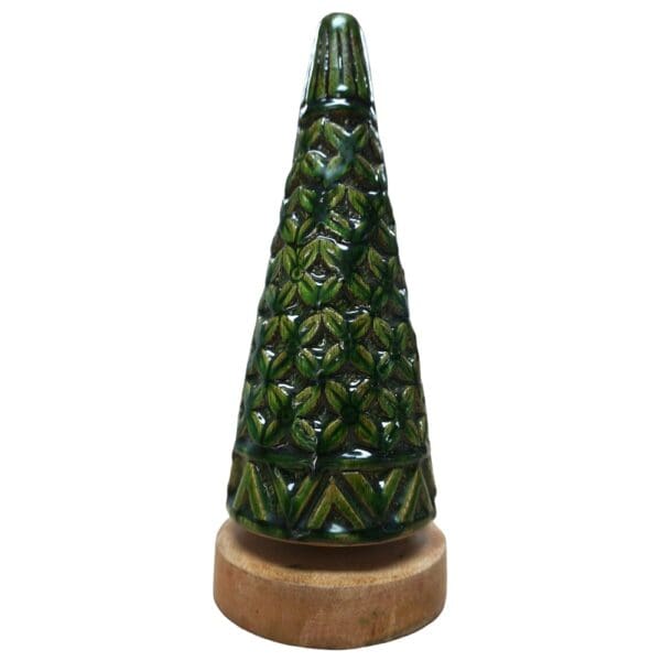 Hand-crafted Carved Wood Christmas Tree - Image 2