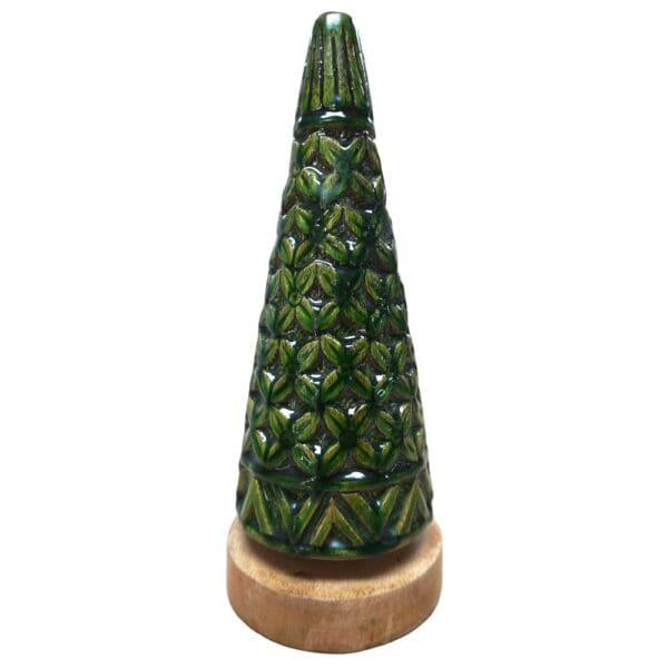 Hand-crafted Carved Wood Christmas Tree - Image 3