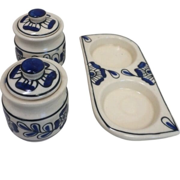 Set of Two Ceramic Pots with a Matching Tray - Image 7