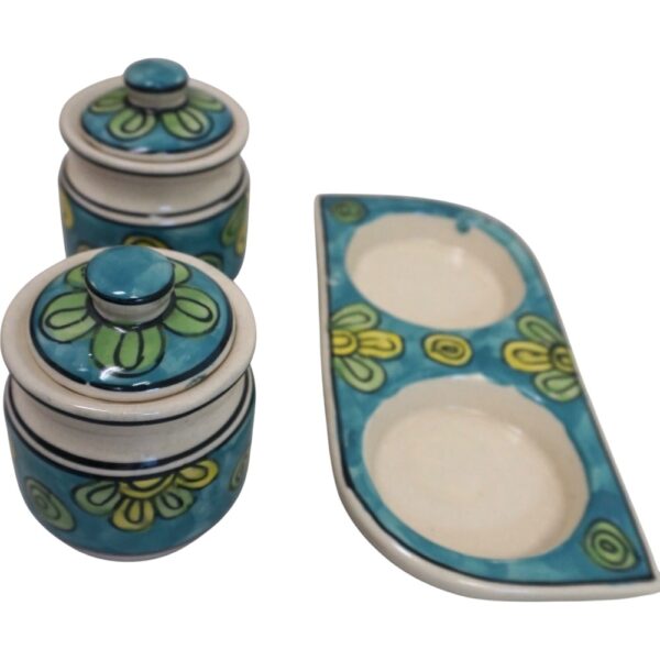 Set of Two Ceramic Pots with a Matching Tray - Image 10