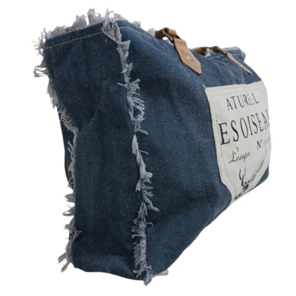 Cotton Canvas Soft Denim Tote Bag - Image 3