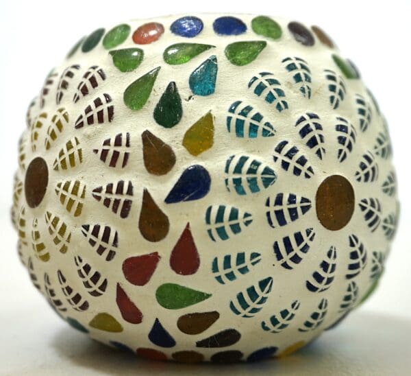 2.5 Inch Multicolor Round Mosaic Glass Candle Holder Set of 3 - Image 8