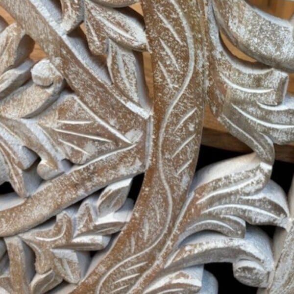 Natural Wood Double Vanity Gorgeous Hand-carved Detail - Image 12