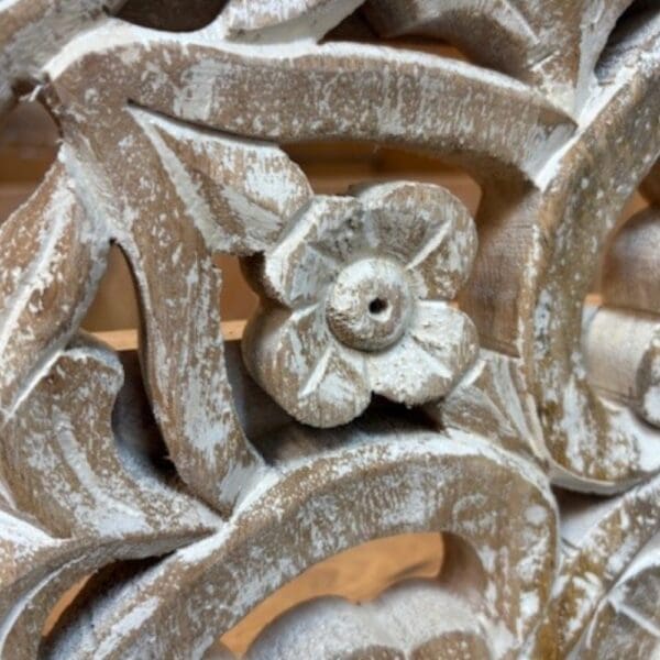 Natural Wood Double Vanity Gorgeous Hand-carved Detail - Image 13