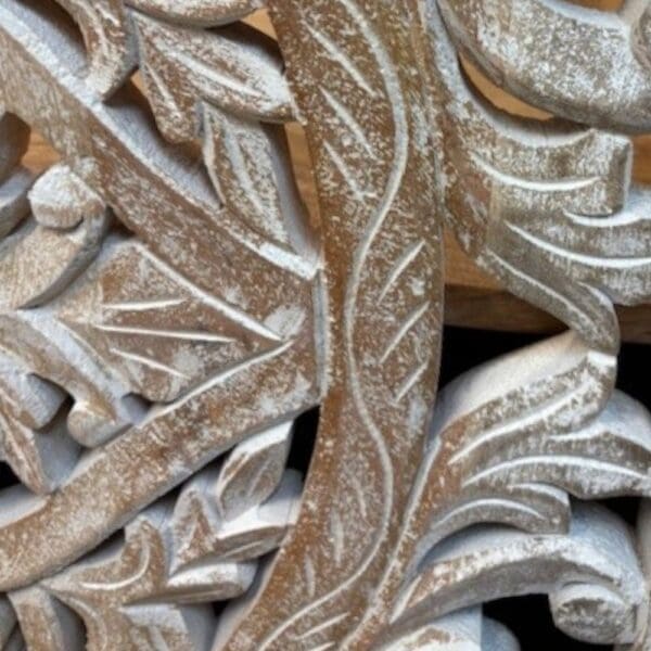 Natural Wood Double Vanity Gorgeous Hand-carved Detail - Image 14