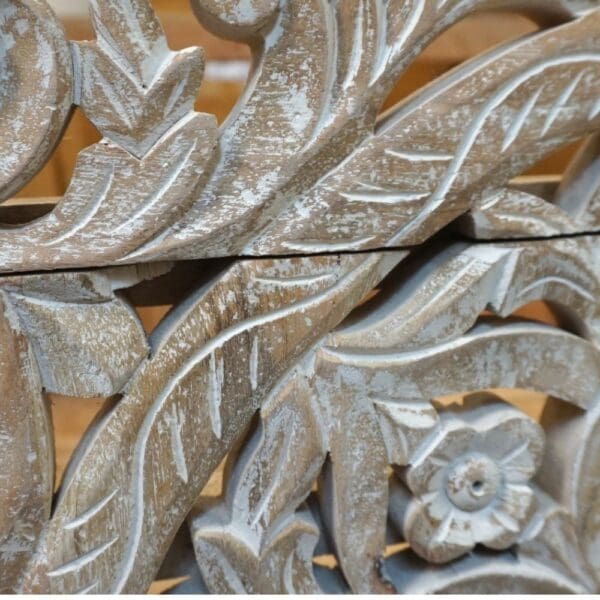 Natural Wood Double Vanity Gorgeous Hand-carved Detail - Image 15