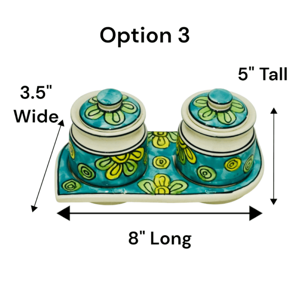 Set of Two Ceramic Pots with a Matching Tray - Image 12