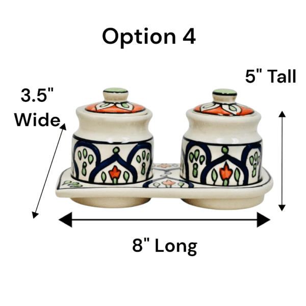 Set of Two Ceramic Pots with a Matching Tray - Image 16