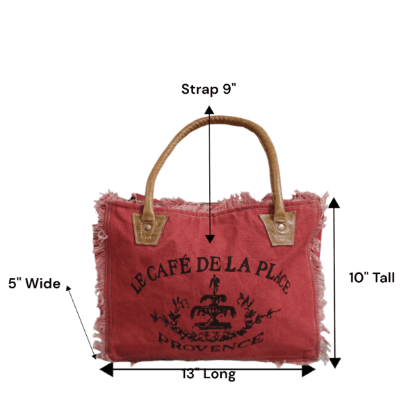 Cotton Canvas Red Tote Bag - Image 8