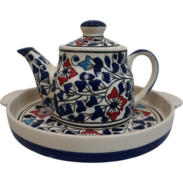 ceramic teapot with matching ceramic tray option 6