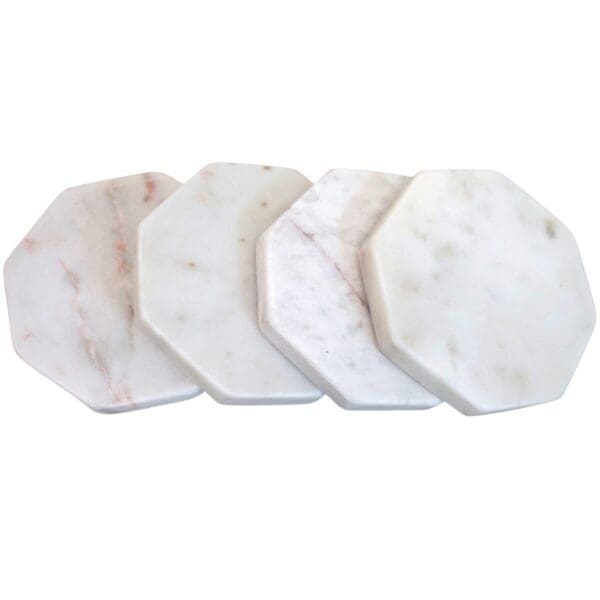 Set of 4 Octagonal Marble Drink Coasters - Image 5