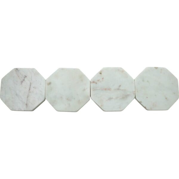 Set of 4 Octagonal Marble Drink Coasters - Image 6